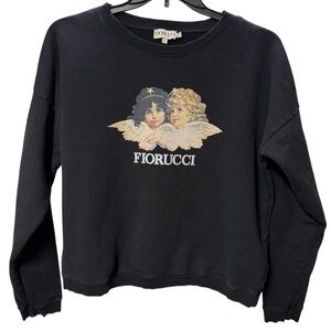 Fiorucci Black Angel Graphic Sweatshirt Sz L